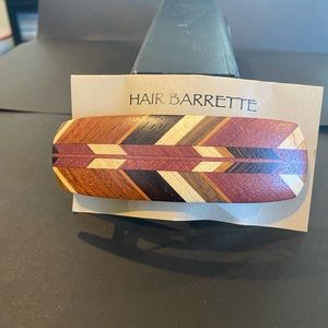Wooden Hair Barrette Laminated Hardwood Natural Color NWT